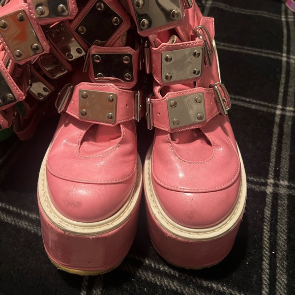 Demonia pink platform boots just selling them to make room for new shoes 😃😃 - Picture 2 of 2